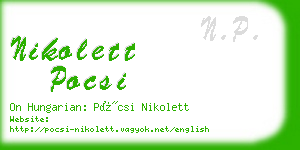 nikolett pocsi business card